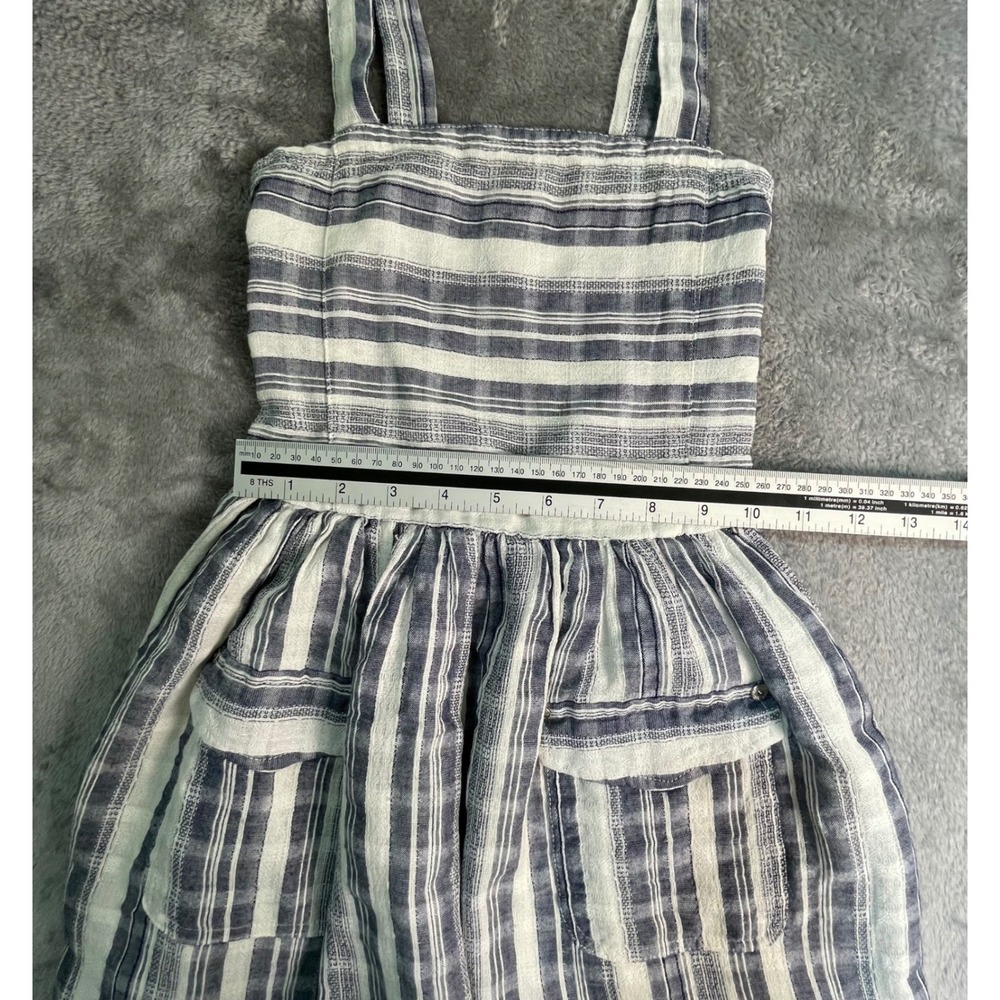 Guess‎ Kids Dress Girls M 10-12 Gray White Plaid Smocked Cargo Sundress - Picture 11 of 12